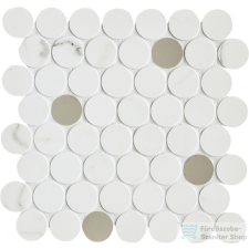 Marazzi Magnifica Statuario Circle Mosaico 31x31 cm-es fali csempe M8FT csempe