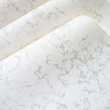 MARBERY Tapéta, ezüst mintával, PVC, 1.06 x 15.6 m - Fehér tapéta, díszléc és más dekoráció