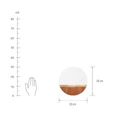 Marble KITCHEN márvány/fa alátét sárgaréz csíkkal, Ø 30 cm konyhai eszköz