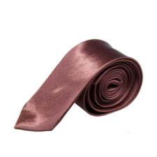 Maria King Barna selyemhatású vékony nyakkendő nyakkendő
