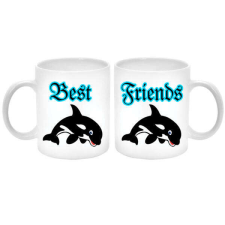Maria King Best Friends (Legjobb barátok) kardszárnyú delfines Páros Bögre (2 db). A másik oldalára saját fo... bögrék, csészék