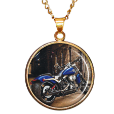 Maria King CARSTON Elegant Harley D. motor medál lánccal vagy kulcstartóval, ezüst vagy arany színben nyaklánc