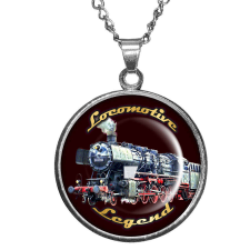 Maria King CARSTON Elegant Oldtimer Locomotive medál lánccal vagy kulcstartóval, ezüst vagy arany színben nyaklánc