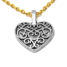 Maria King Díszes szív (2) medál lánccal vagy kulcstartóval medál