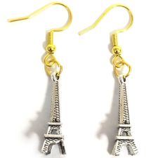 Maria King Eiffel-torony II. fülbevaló, választható arany vagy ezüst színű akasztóval fülbevaló