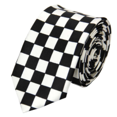 Maria King Fehér-fekete kockás nyakkendő