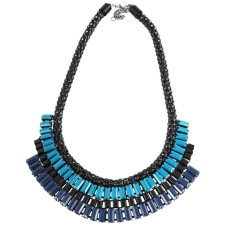 Maria King Fekete-kék divat nyakék, 45+4 cm nyaklánc
