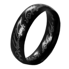 Maria King Gyűrűk ura jellegű gyűrű fekete nemesacél gyűrű, több méretben (Egy gyűrű mind fölött) gyűrű