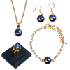 Maria King Kék-arany (lánc, karkötő, fülbevaló, gyűrű) szett, arany és ezüst színben