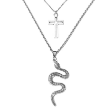 Maria King Kereszt és kígyós medál láncokkal nyaklánc