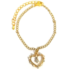 Maria King Kristályos szív karkötő charmmal, arany vagy ezüst színben karkötő