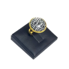Maria King Leopárd fekete üveglencsés gyűrű, választható arany és ezüst színben