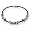  Maria King Mágnes záras bőr karkötő ezüst színű díszekkel, választható méretben 3., márkadobozzal