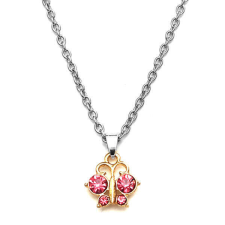 Maria King Pink kristály pillangós medál ezüst színű lánccal nyaklánc