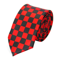 Maria King Piros-fekete kockás nyakkendő