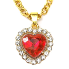 Maria King Piros kristály szív medál lánccal nyaklánc