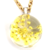 Maria King Sárga virág üvegmedál, választható arany vagy ezüst színű acél lánccal vagy bőr lánccal