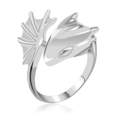 MariaKing Állítható méretű ultravagány sárkányos gyűrű, ezüst színű gyűrű