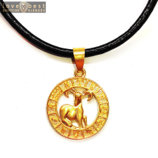 MariaKing Bak-Horoszkóp arany színű medál műbőr lánccal nyaklánc