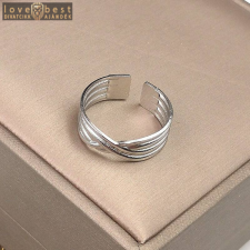 MariaKing Ezüst színű Nemesacél divat gyűrű, állítható méret gyűrű