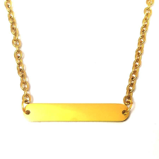 MariaKing Gravírozható tüköracél lapocskás medál lánccal, arany színben nyaklánc