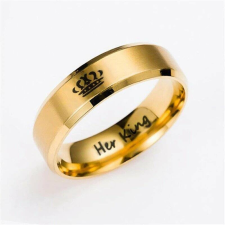 MariaKing HIS QUEEN nemesacél arany színű gyűrű, 7 gyűrű