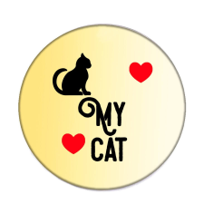 MariaKing Love my Cat – Acél kitűző – tűvel vagy mágnessel kitűző
