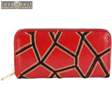 MariaKing Maria King retro varrásmintás piros-fekete pénztárca pénztárca