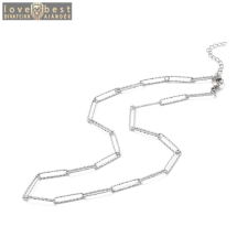 MariaKing Rozsdamentes acél női paperclip nyaklánc, 45+5 cm nyaklánc