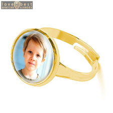 MariaKing Saját egyedi fényképes gyűrű, arany színben (állítható méret) gyűrű