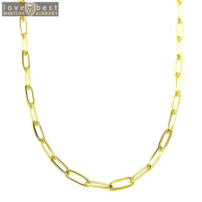 MariaKing Széles szemű rozsdamentes acél nyaklánc arany színben, 70 cm nyaklánc