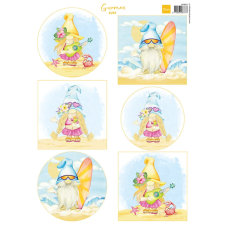 Marianne Design KivágóívA4 - Gnomes on the beach - Surf - Decoupage paper (1 db) matrica