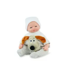 MARINA &amp; PAU Marina&amp;Pau Kisfiú kutyusos rugdalózóban - 26cm baba