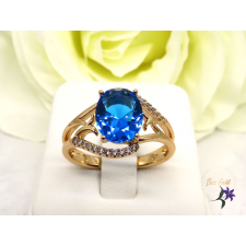  Marinne antiallergén köves gyűrű 18K - kék gyűrű