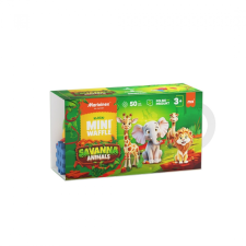 MARIOINEX Mini Waffle 50 darabos Savanna állatos építő játék (907078) kreatív és készségfejlesztő