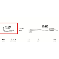 Marix Kipufogó, leömlőcső, Fiat Punto hatchback 1.2, 1993-1997 (KC) kipufogó alkatrész