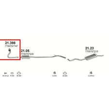 Marix Kipufogócső, Renault R19, 1.2-1.4, 1988-1996 (KC) kipufogó alkatrész