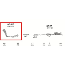 Marix Kipufogódob, első, Fiat Brava, Bravo, Marea, 1.6, 1995-2003 (KC) kipufogó alkatrész