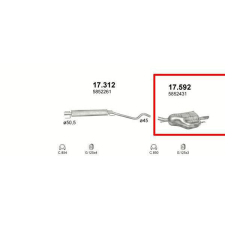 Marix Marix hátsó kipufogó dob, OPEL Astra G kipufogó alkatrész