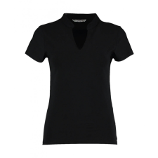 marka-logok-kicsi/kustom-kit.jpg Női csapott ujjú póló Kustom Kit Regular Fit Mandarin Collar Top XS/S (8/10), Fekete női póló