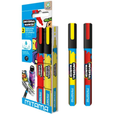  Marker Mitama minden felületre, piros-sárga, 2db-os klt. filctoll, marker