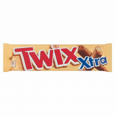 MARS MAGYARORSZÁG ÉRTÉKES.BT Twix Xtra kekszes szeletek karamellával, tejcsokoládéba mártva 2 x 37,5 g (75 g) csokoládé és édesség