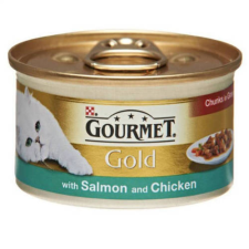 Mars-Nestlé Gourmet Gold (lazac,csirke falatok szószban) nedvestáp - macskák részére (85g) macskaeledel