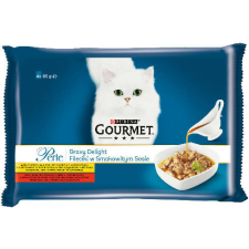 Mars-Nestlé Gourmet Perle Gravy Delight falatok szószban (csirkével és marhával) nedvestáp - macskák részére (4x85g) macskaeledel