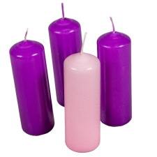  Mártott henger gyertya 40x120 mm lila-rózsaszín 4db/csom (db ár) gyertya
