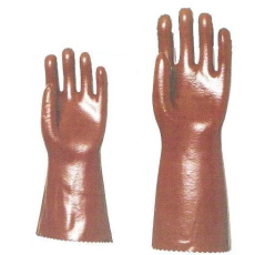  MÁRTOTT PVC KESZTYŰ, BORDÓ, SAV/LÚG/OLAJÁLLÓ, 40CM (10)