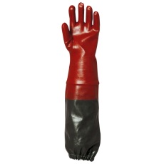  Mártott PVC kesztyű, bordó, sav-, lúg-, olajálló, 65 cm _10