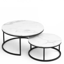  Márvány Hatású 2 az 1-ben Dohányzóasztal Szett STL14 bútor