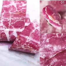  Márvány mintás körömfólia-tekercs, - lila körömdíszítő