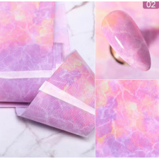  Márvány mintás körömfólia-tekercs - rózsaszín körömdíszítő